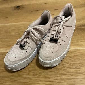 pink suede air forces